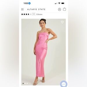 Altar’d state Paityn Strapless Maxi in pink. (Size medium but fits like a small)
